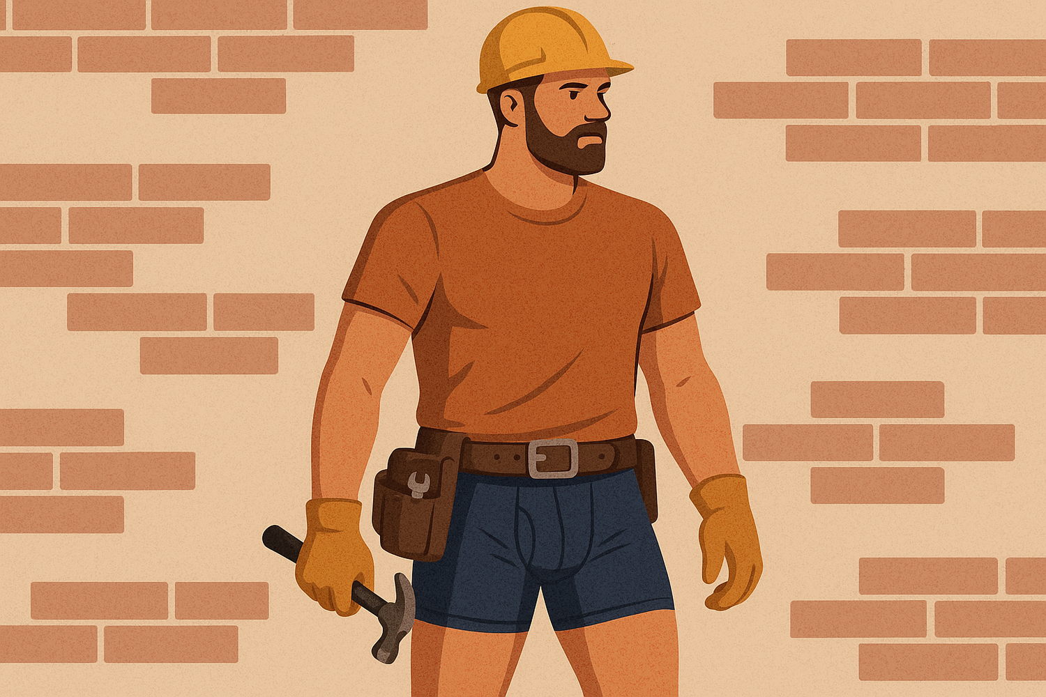Illustration highlighting durable men’s underwear ideal for work and tradies, featuring strong waistband support, breathable fabric, and reinforced stitching for long wear during physical labour.